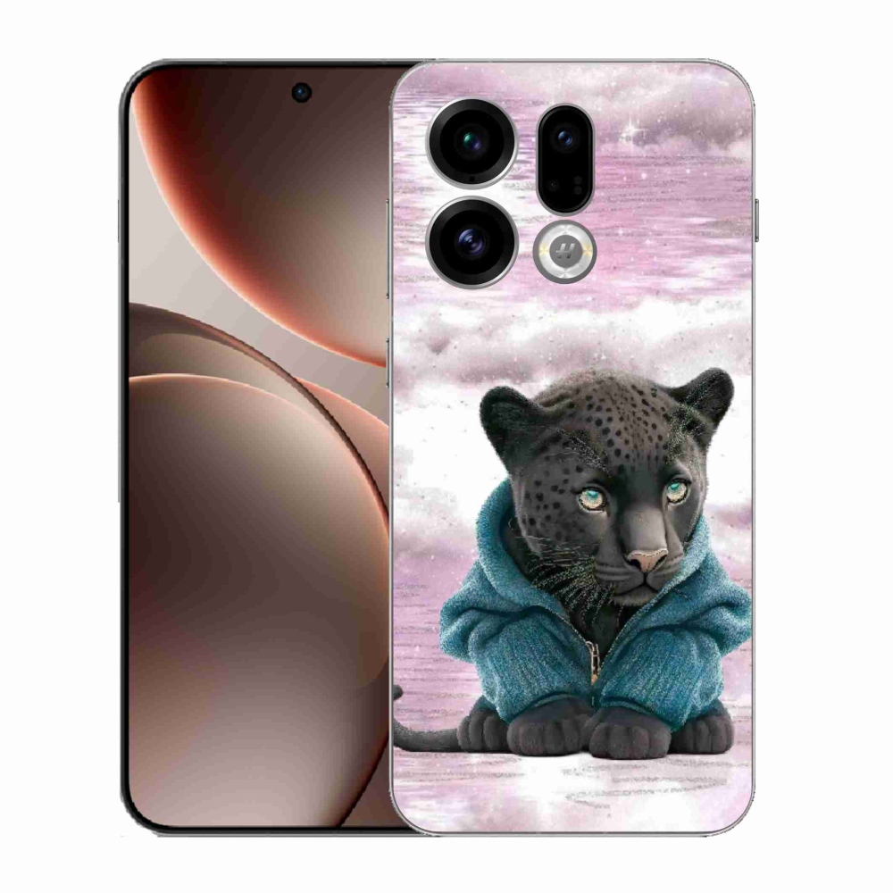 Gél borítás mmCase az Oppo Find X9-hez - fekete párduc pulóverben