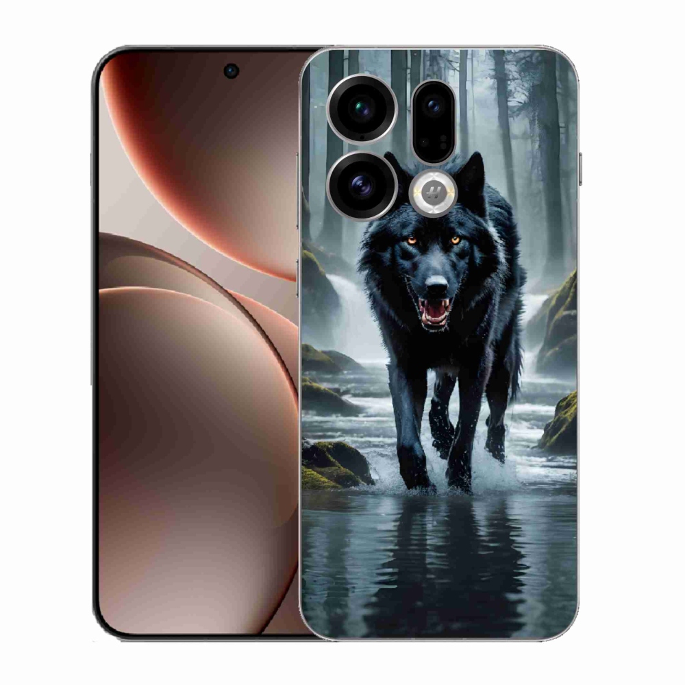 Zselés borítás mmCase Oppo Find X9 - fekete farkashoz