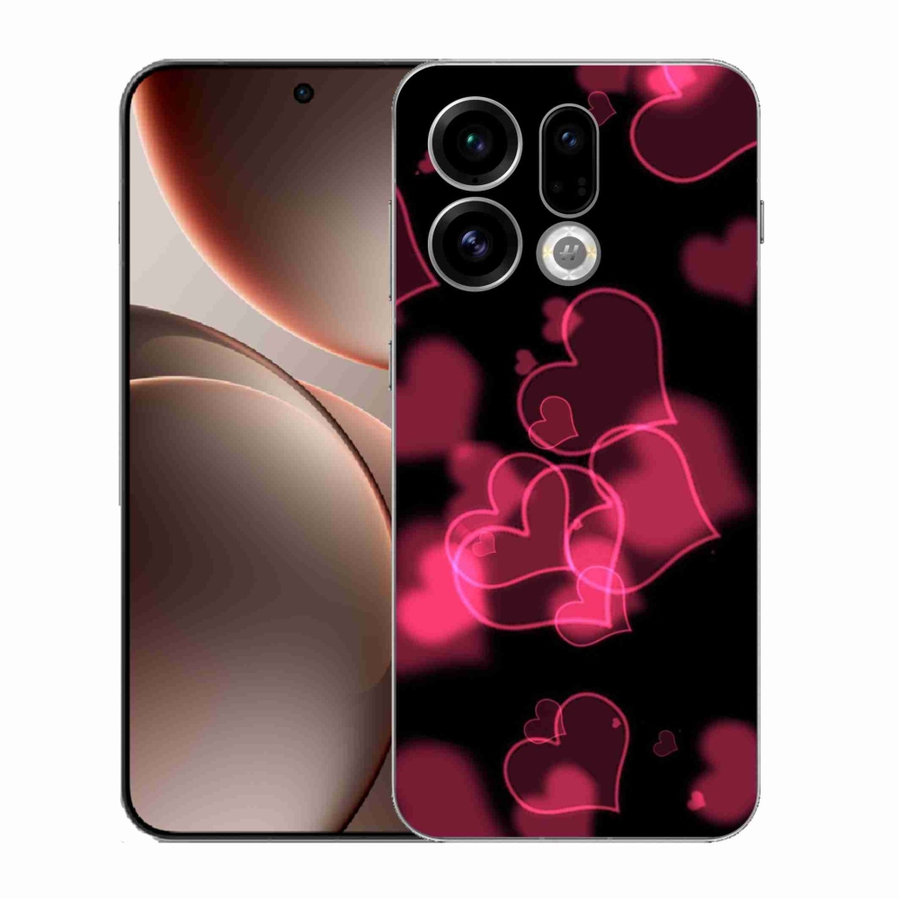 Gél borítás mmCase az Oppo Find X9-hez - piros szívek