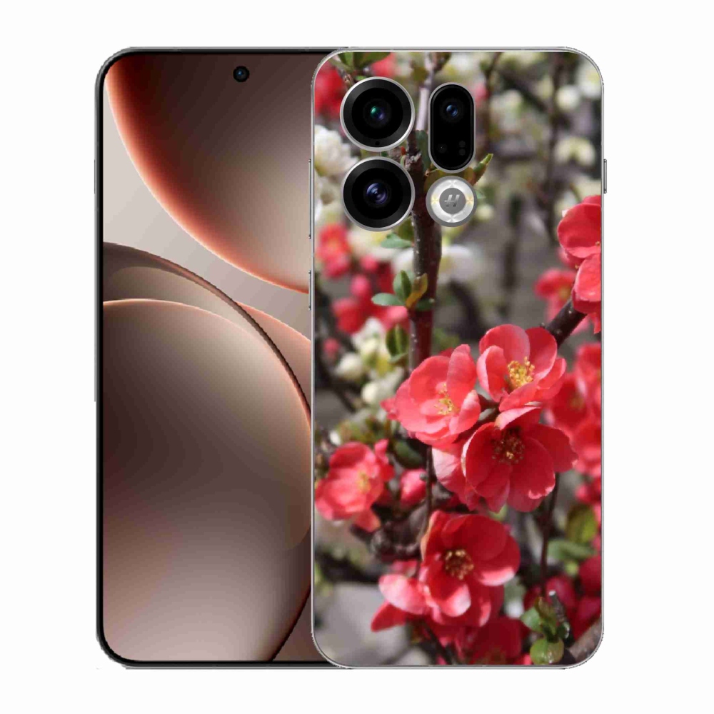 Gél borítás mmCase az Oppo Find X9-hez - piros virágok