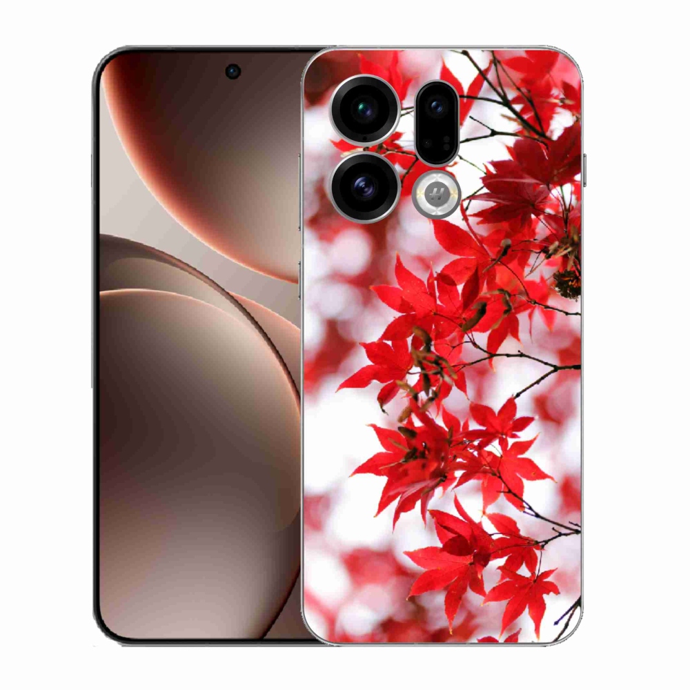 Gél borítás mmCase az Oppo Find X9-hez - piros levelek