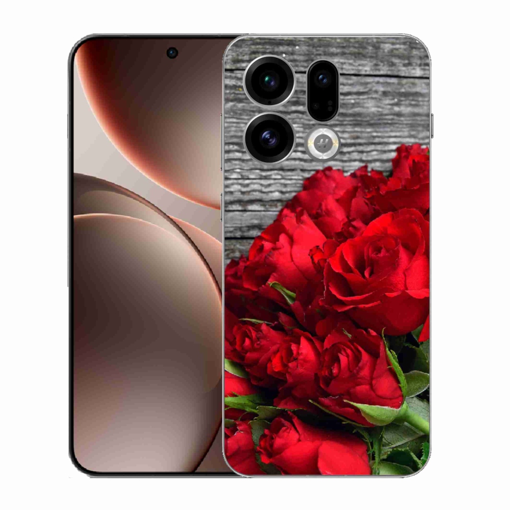 Gél borítás mmCase az Oppo Find X9-hez - piros rózsa