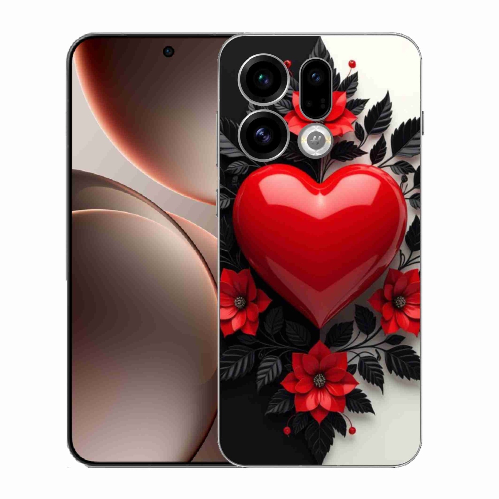 Gél borítás mmCase az Oppo Find X9-hez - piros szív
