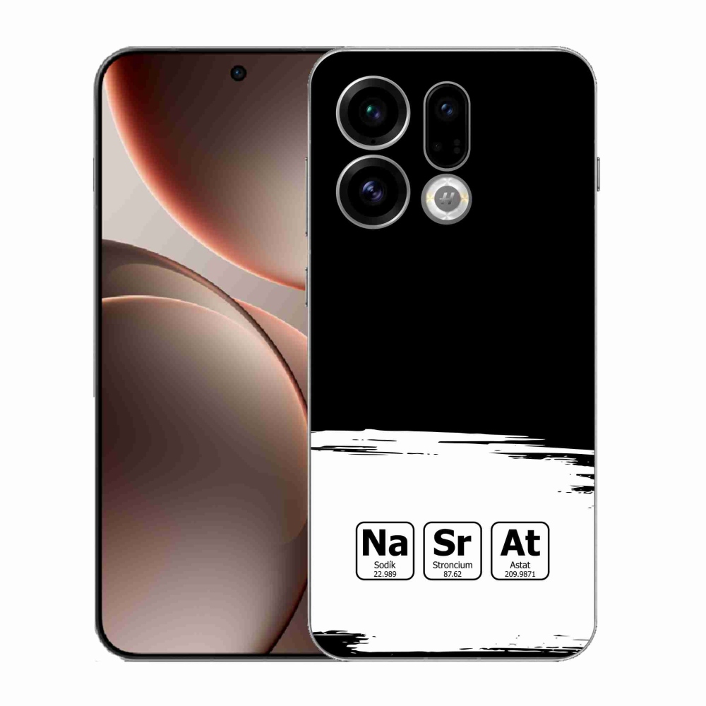 Gél borító mmCase az Oppo Find X9-en - kémiai elemek fehér és fekete háttérrel