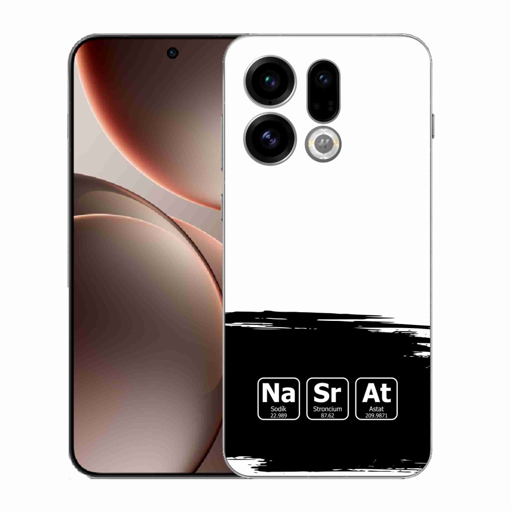 Gél borító mmCase az Oppo Find X9-en - kémiai elemek fekete és fehér háttérrel