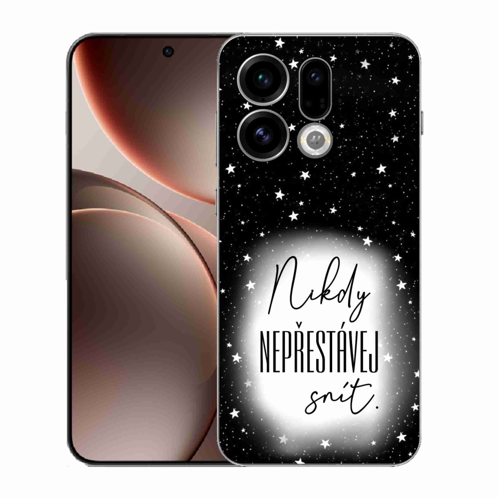 Gél borítás mmCase az Oppo Find X9-hez - Idézet 1 fehér és fekete háttérrel