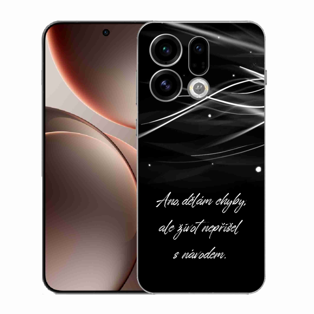Gél borítás mmCase az Oppo Find X9-hez - idézem fekete háttérrel