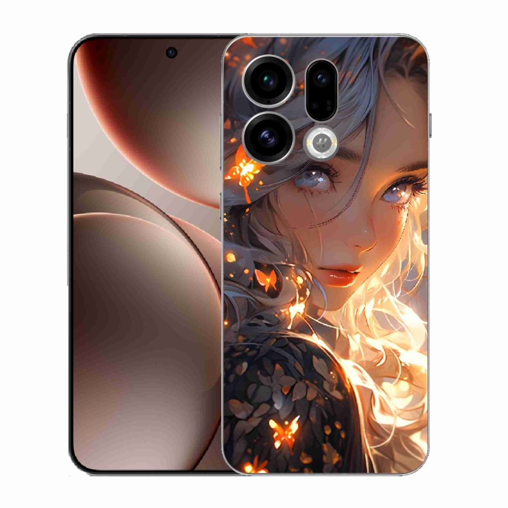 Gél borító mmCase az Oppo Find X9-hez - lány és pillangók