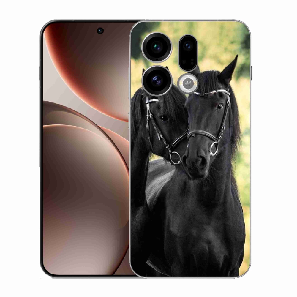 Gél borítás mmCase az Oppo Find X9-hez - két fekete ló