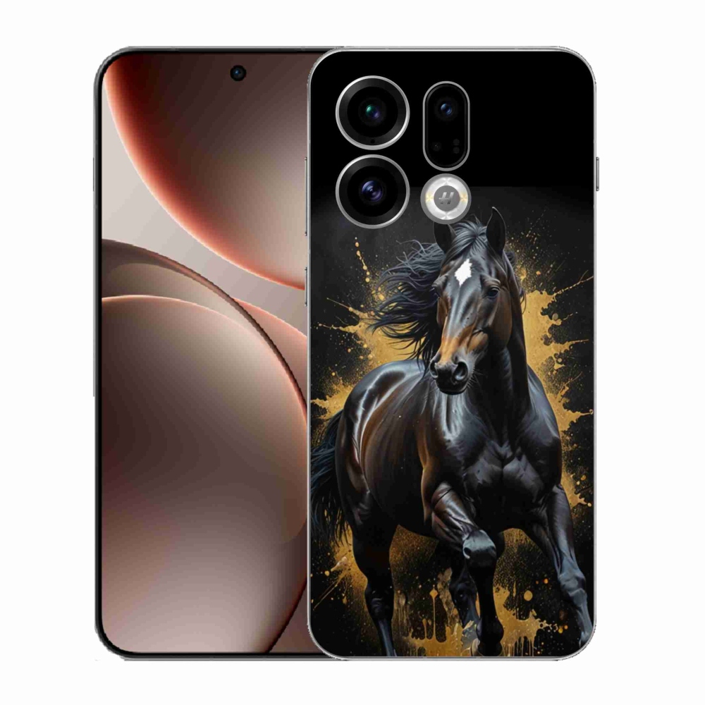 Gél borítás mmCase az Oppo Find X9-hez - elegáns fekete ménes