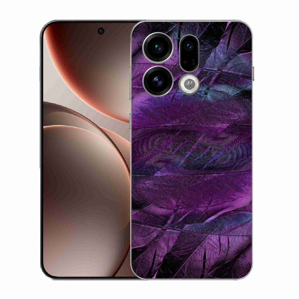Gél borítás mmCase Oppo Find X9 - lila tollakhoz