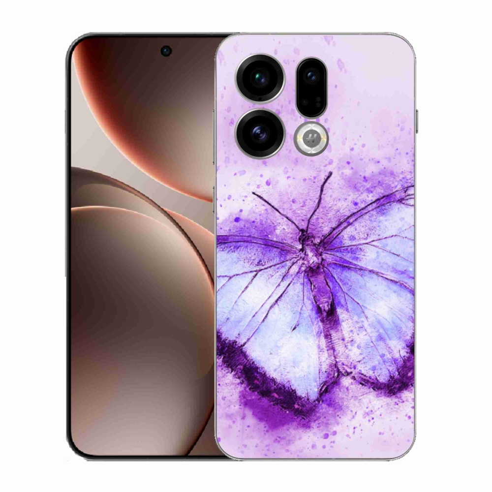 Gél borítás mmCase az Oppo Find X9-hez - lila pillangó