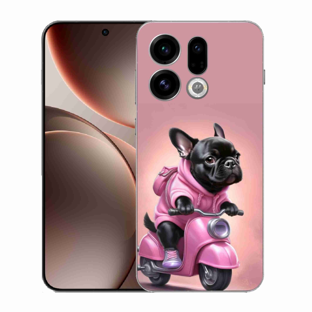 Gél borítás mmCase az Oppo Find X9-hez - francia bulldog egy robogón