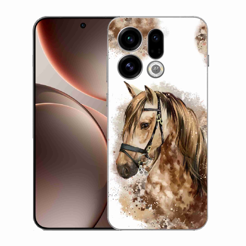 Gél borítás mmCase az Oppo Find X9-hez - barna rajzfilm ló