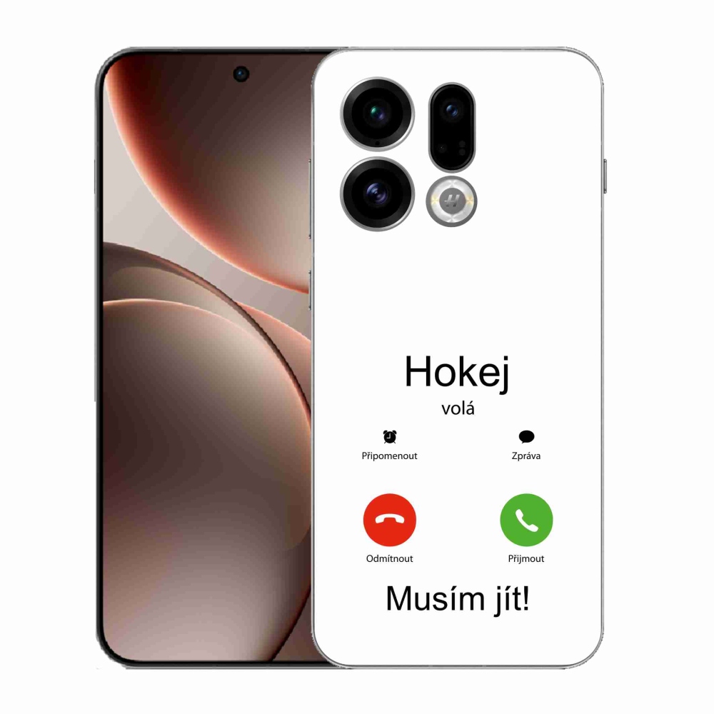 Gél borítás mmCase az Oppo Find X9-en - hoki hívások fehér háttérrel