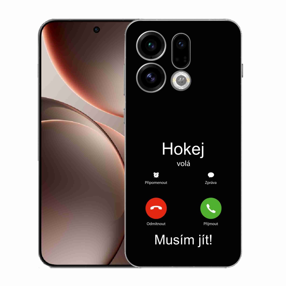 Gél borítás mmCase az Oppo Find X9-en - hoki hívások fekete háttérrel