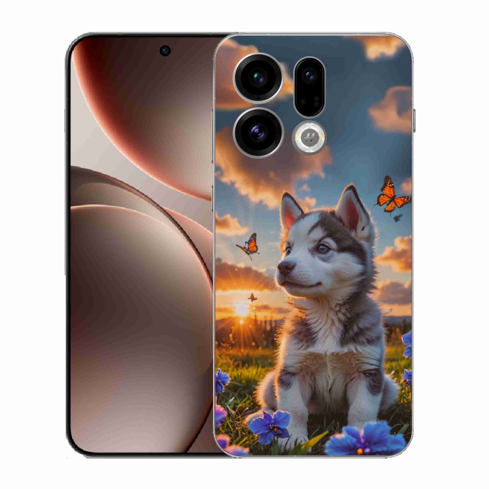 Gél borítás mmCase az Oppo Find X9-hez - husky a naplementében