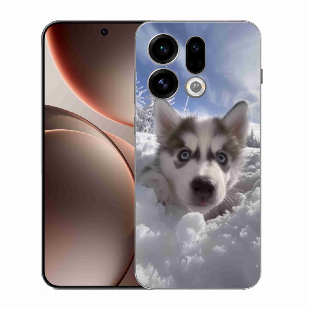 Gél borítás mmCase az Oppo Find X9-hez - husky a hóban