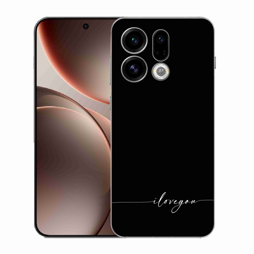 Gél borító mmCase az Oppo Find X9-hez - Szeretlek fekete háttérrel