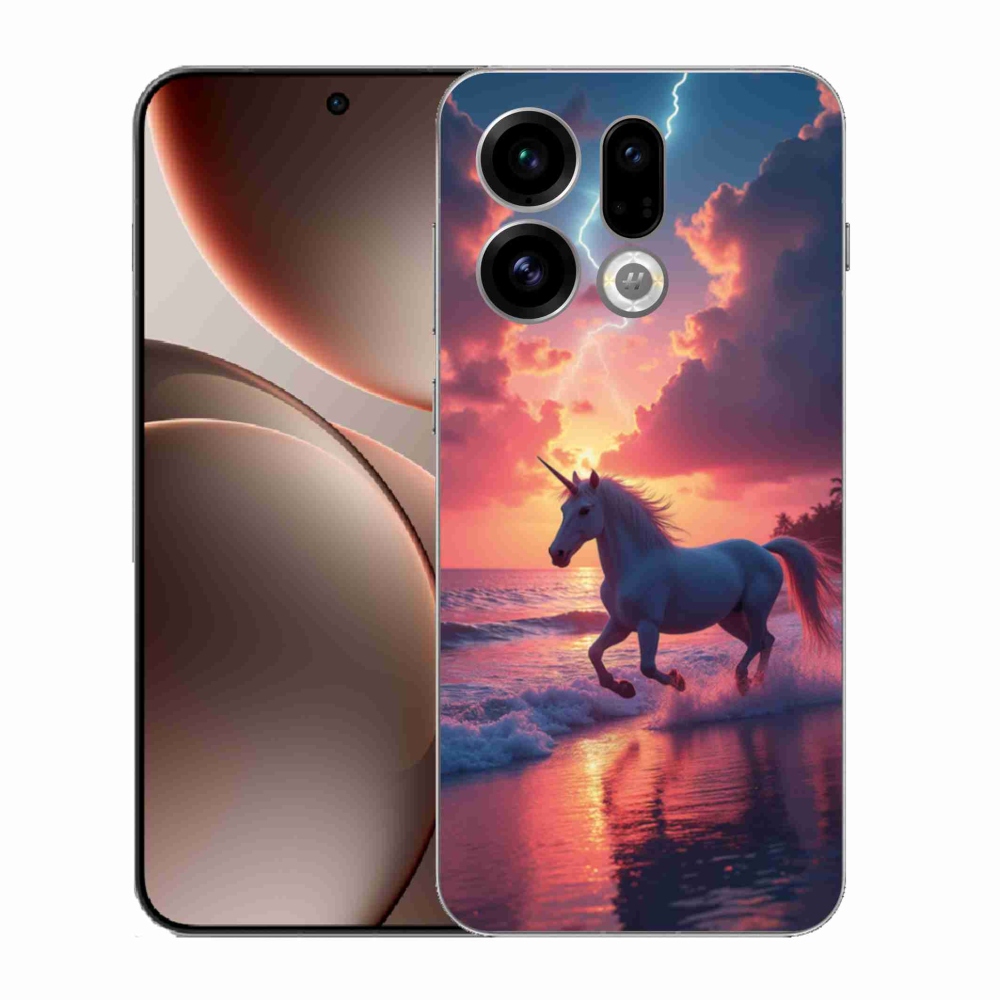 Gél borítás mmCase az Oppo Find X9-hez - egyszarvú a tengerparton