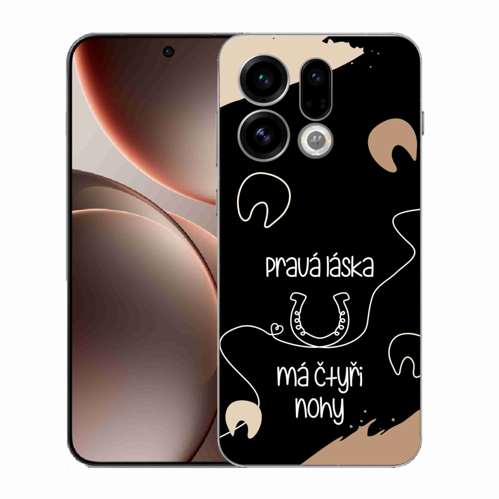 Gél borító mmCase az Oppo Find X9 számára - Ló motívum fekete háttér