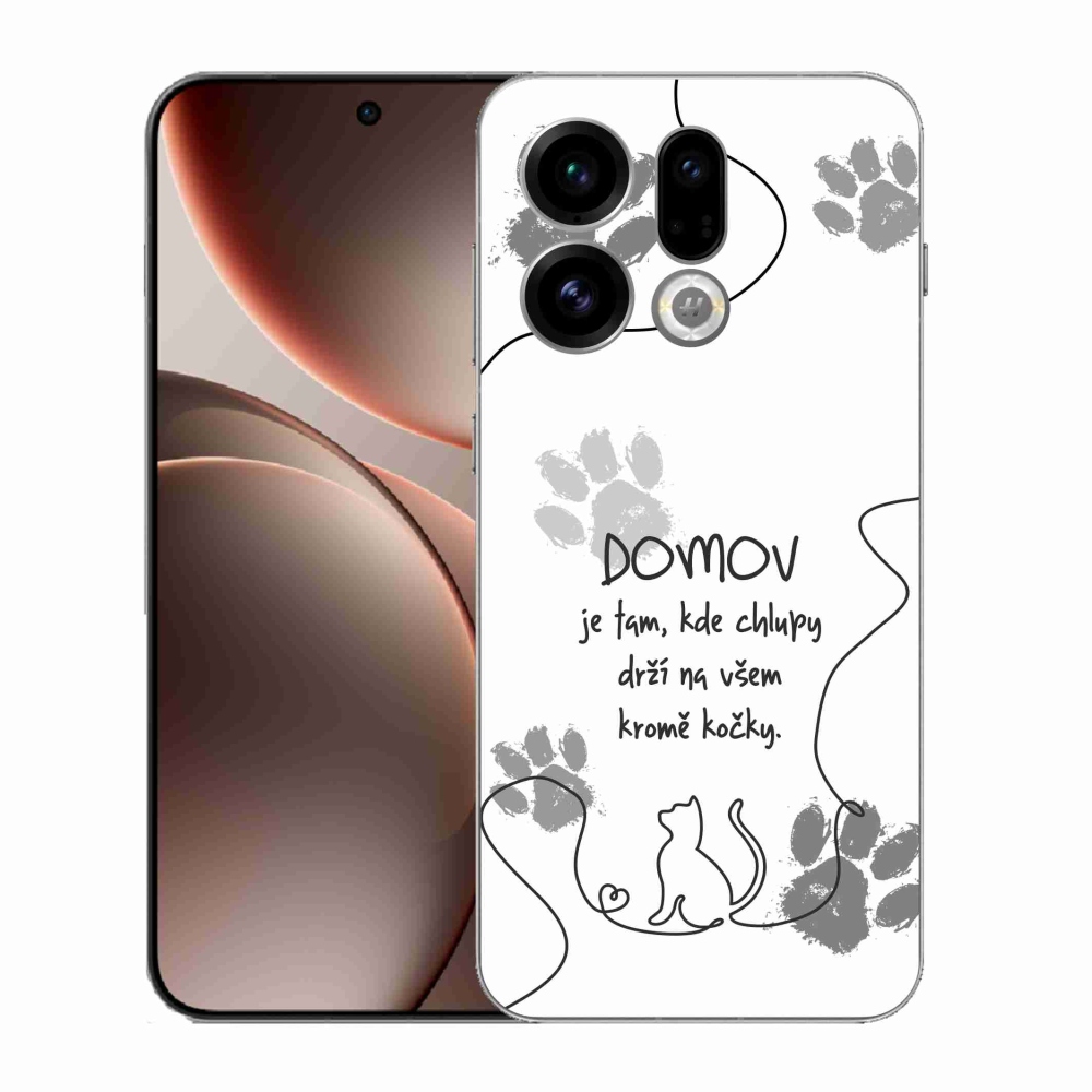 Gél borító mmCase az Oppo Find X9-hez - macska motívum fehér háttérrel