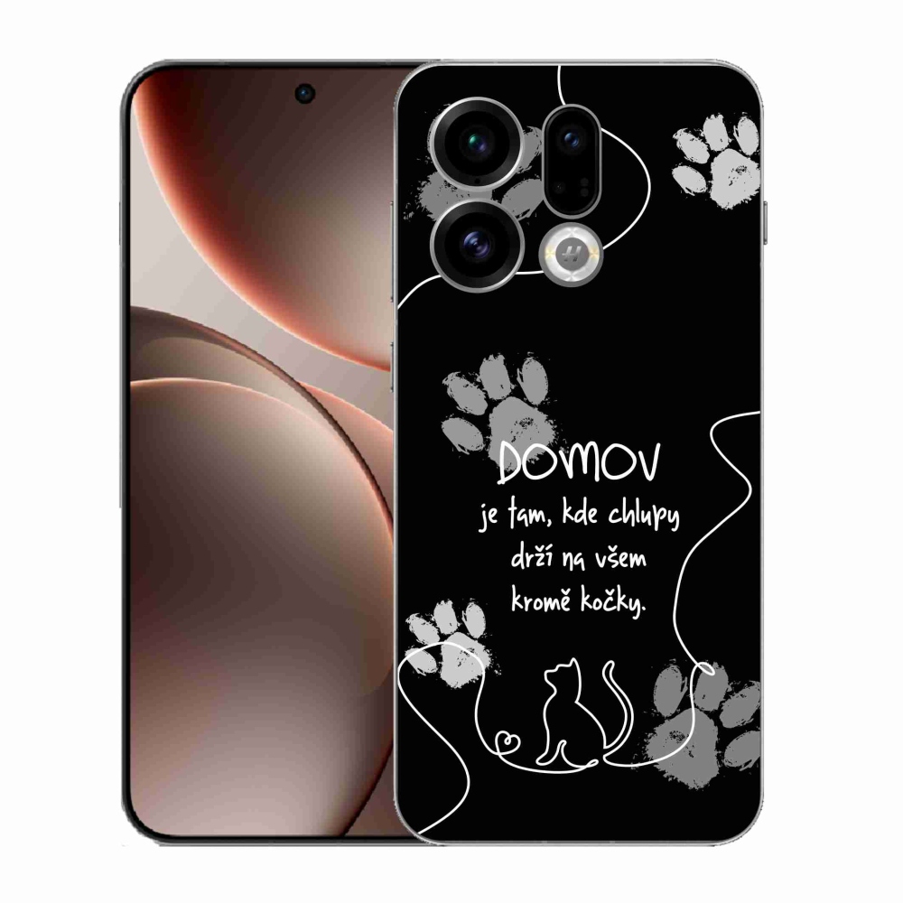 Gél borító mmCase az Oppo Find X9-hez - macska motívum fekete háttérrel