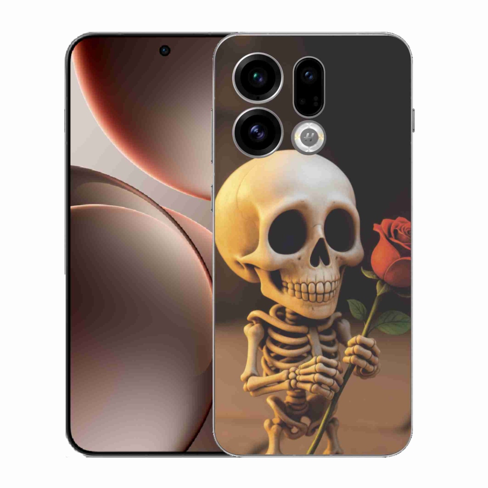 Gél borítás mmCase az Oppo Find X9-hez - csontváz rózsával
