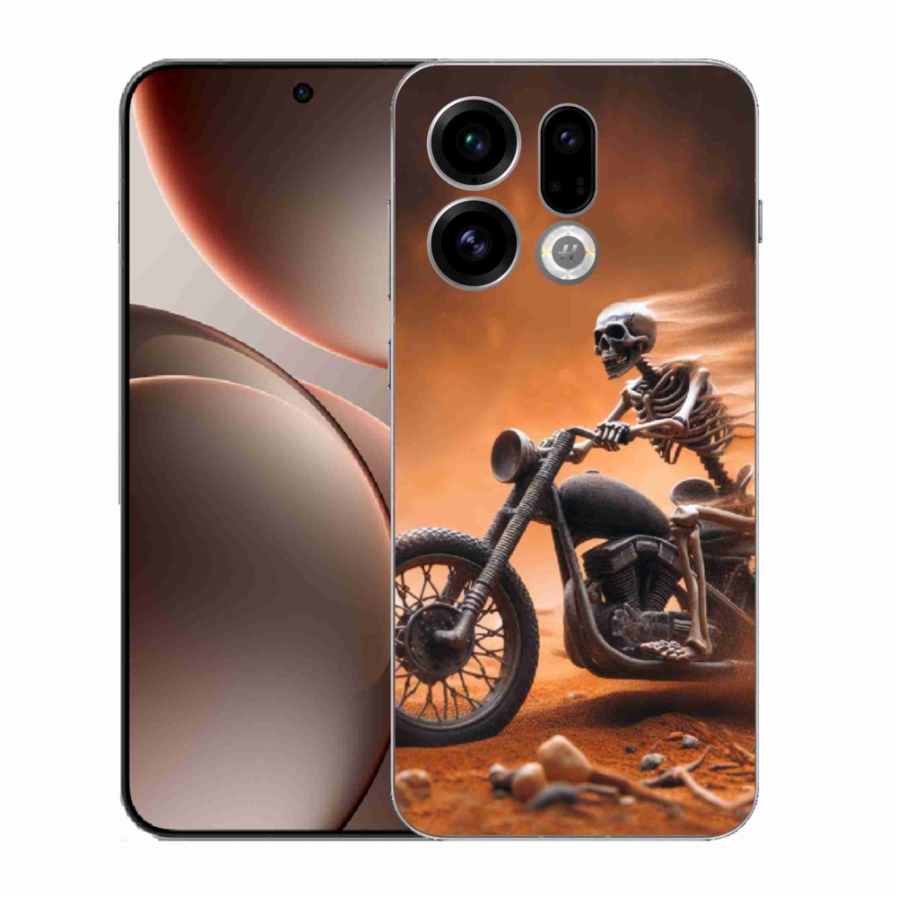 Gél borítás mmCase az Oppo Find X9-hez - csontváz egy motorkerékpáron
