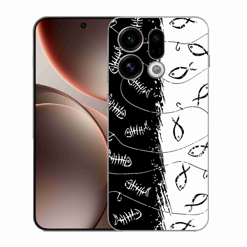 Gél borító mmCase az Oppo Find X9 számára - csontvázak és halak