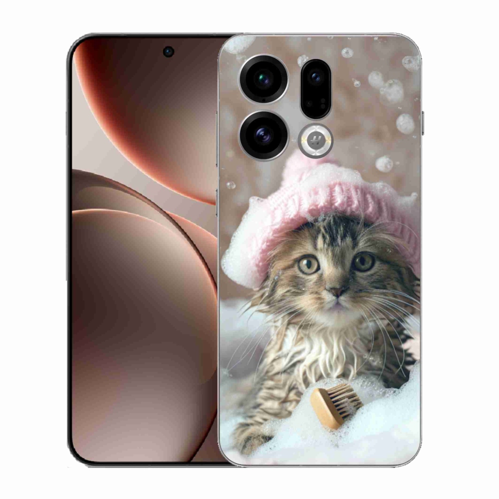 Gél borítás mmCase az Oppo Find X9-hez - cica és fürdés