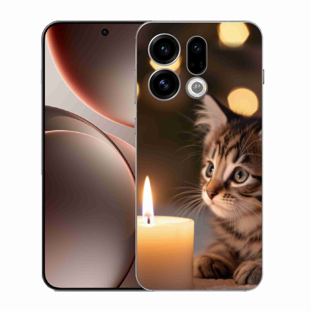 Gél borító mmCase az Oppo Find X9-hez - cica és gyertya