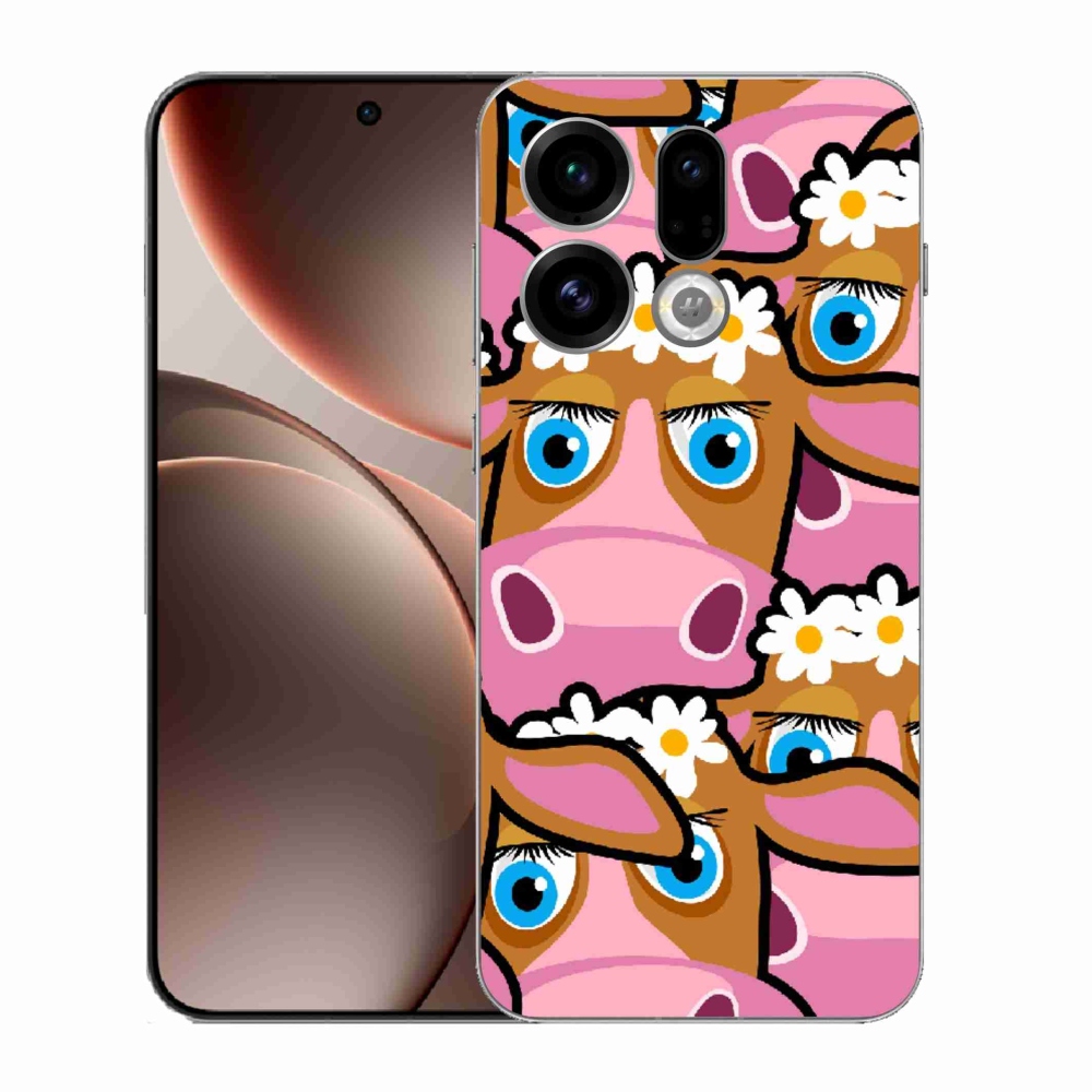Gél borítás mmCase az Oppo Find X9-hez - karikatúrás tehenek