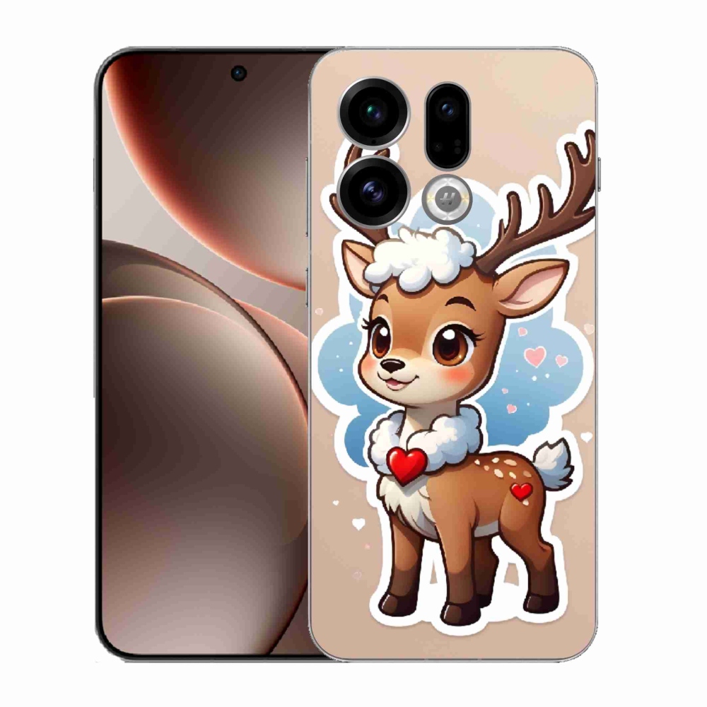 Gél borítás mmCase az Oppo Find X9-hez - rajzfilm rénszarvas