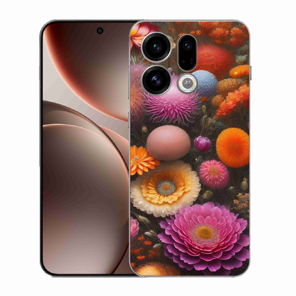 Gél borító mmCase az Oppo Find X9 számára - virágos kompozíció