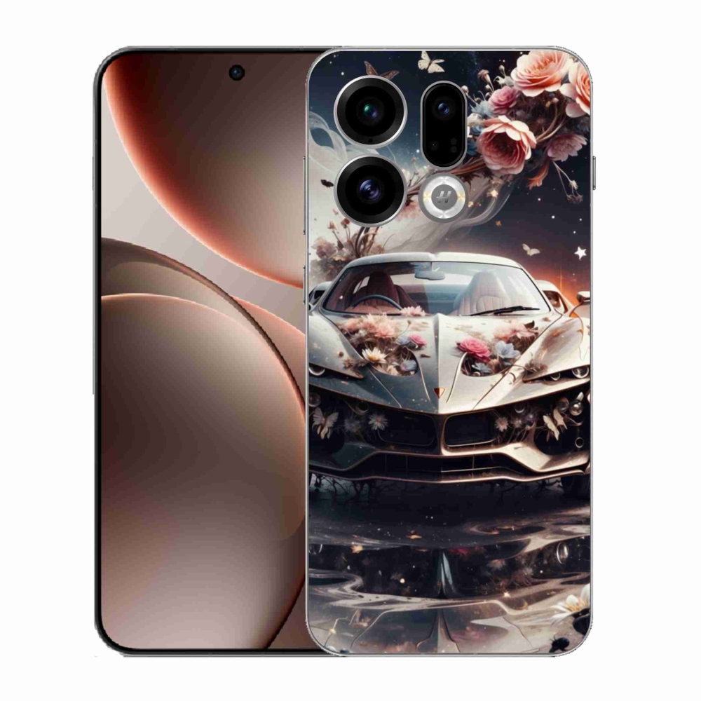 Gél borító mmCase az Oppo Find X9-hez - virágos sportkocsi