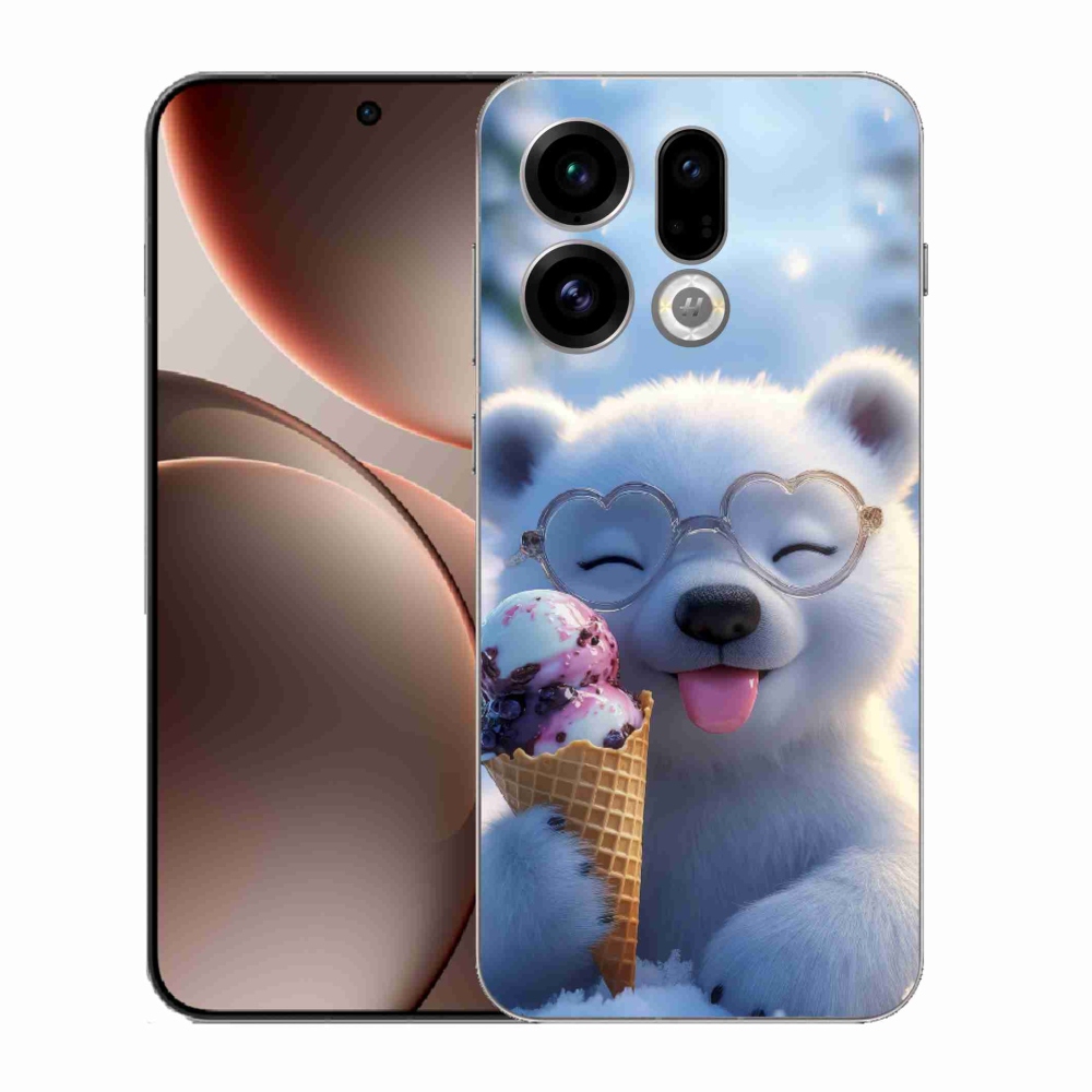 Gél borítás mmCase az Oppo Find X9-hez - mackó fagylalttal