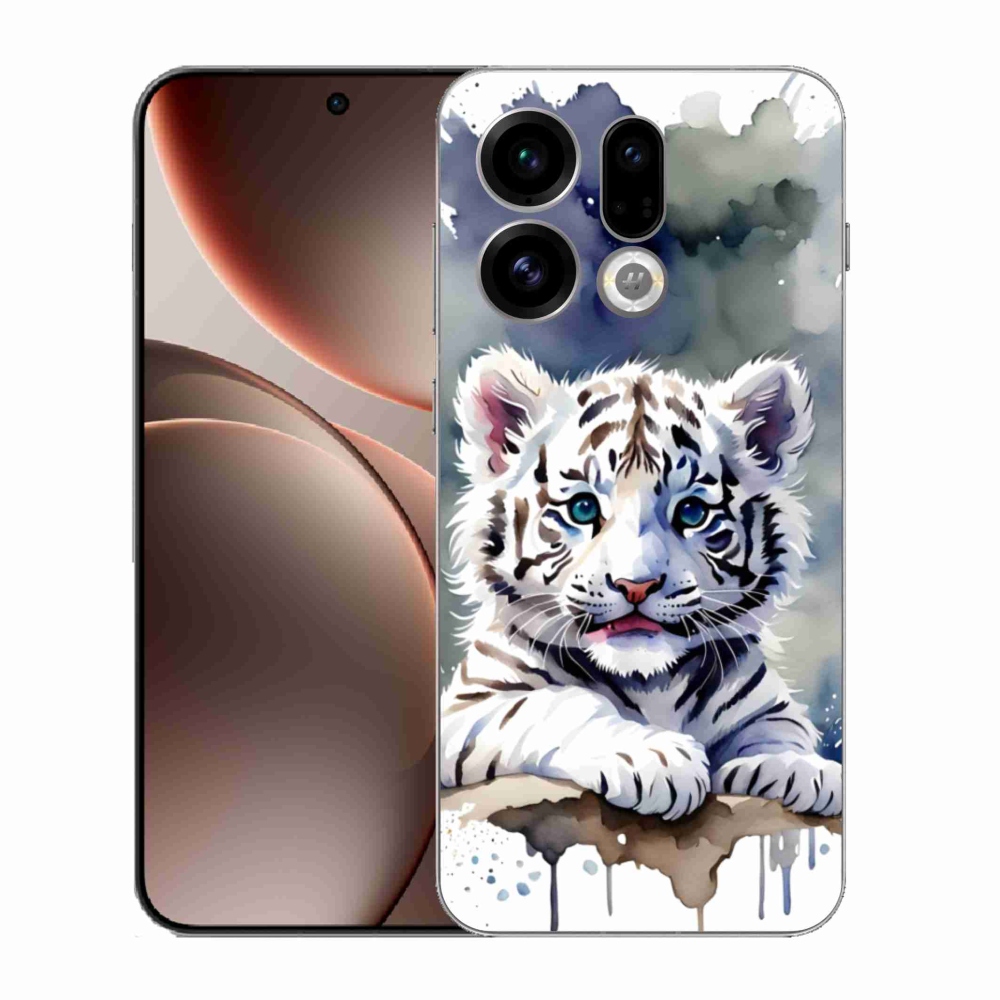 Gél borítás mmCase az Oppo Find X9-hez - fehér tigriskölyök