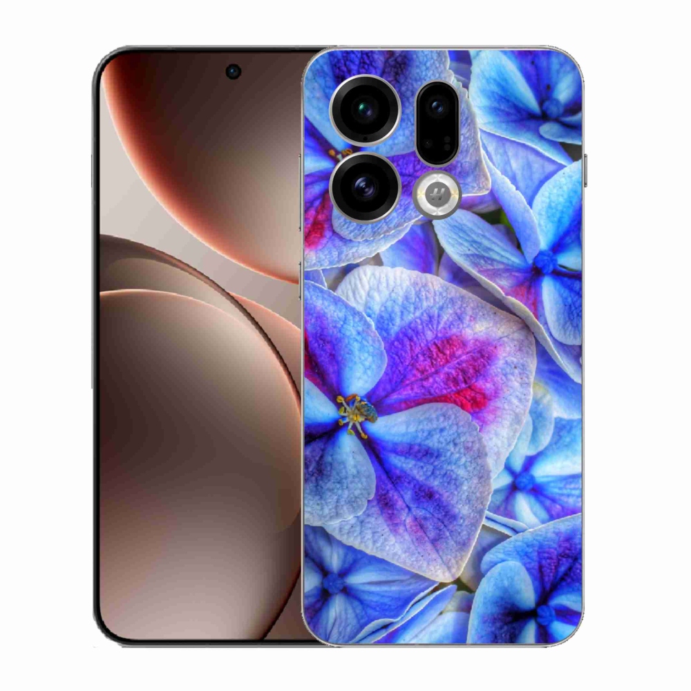 Gél borítás mmCase az Oppo Find X9-hez - kék virágok 1