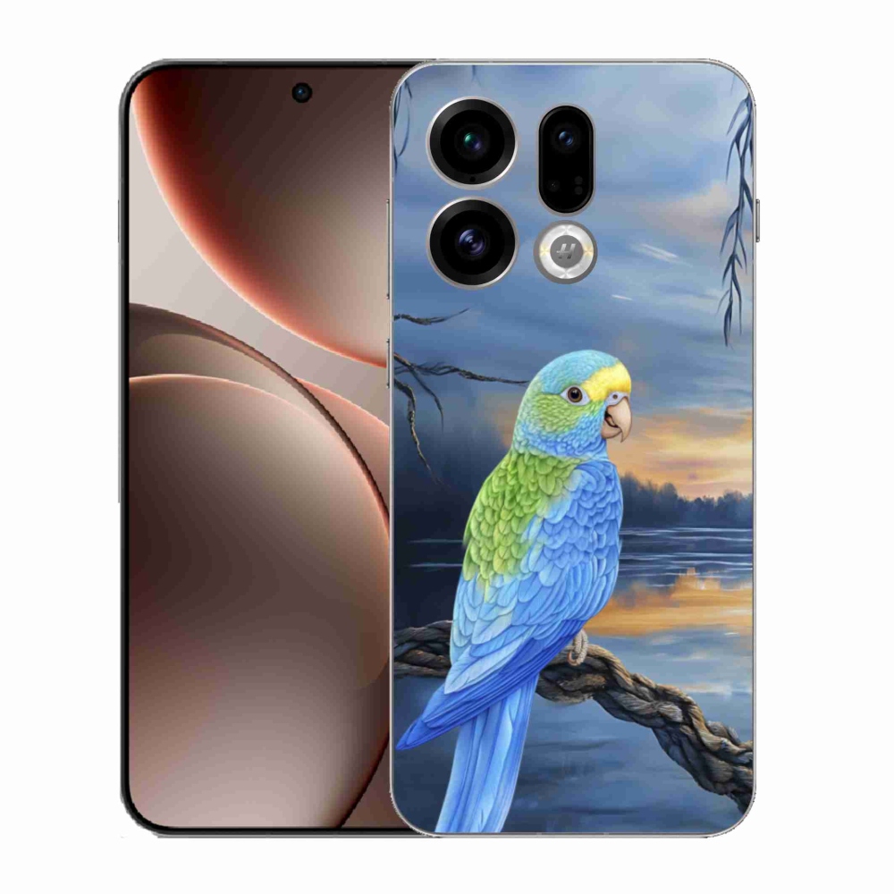 Gél borítás mmCase Oppo Find X9 - kék papagájhoz