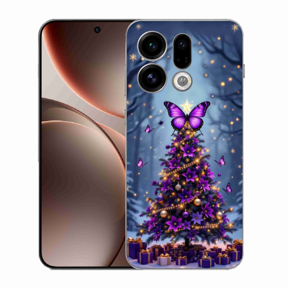 Gél borító mmCase az Oppo Find X9-hez - pillangó karácsonyfa