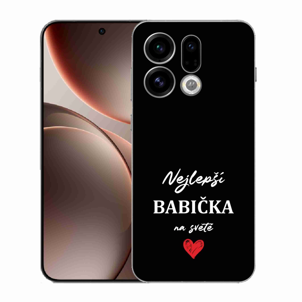 Gél borító mmCase az Oppo Find X9-en - Legjobb nagyi 1 fekete háttérrel