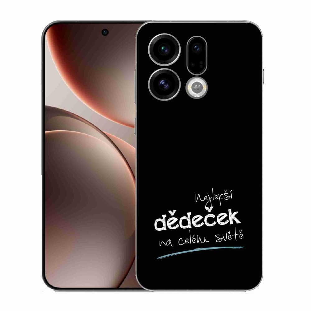 Gél borító mmCase az Oppo Find X9-en - legjobb nagypapa 3 fekete háttérrel