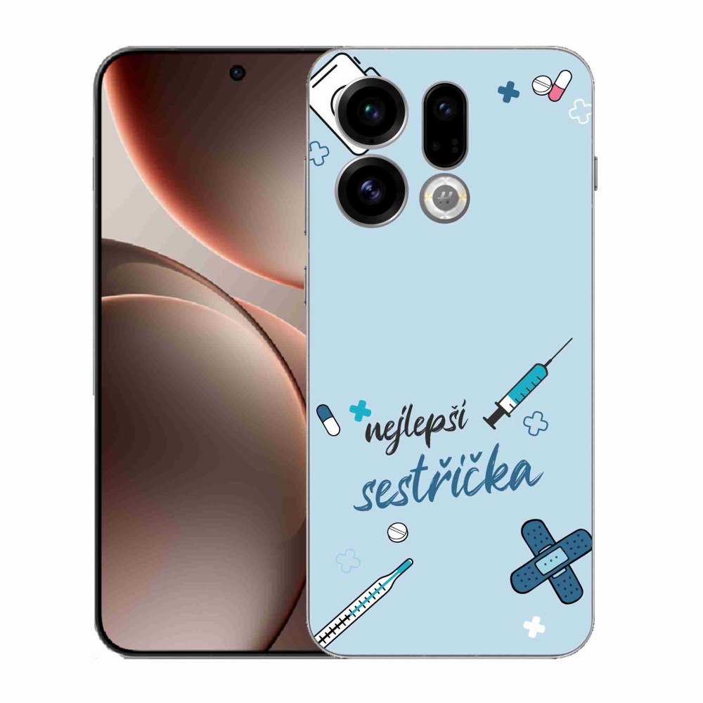 Gél borító mmCase az Oppo Find X9-en - a legjobb kishúg kék háttérrel