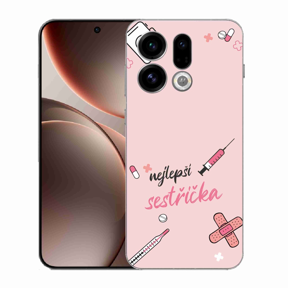 Gél borító mmCase az Oppo Find X9-en - a legjobb kishúg rózsaszín háttérrel