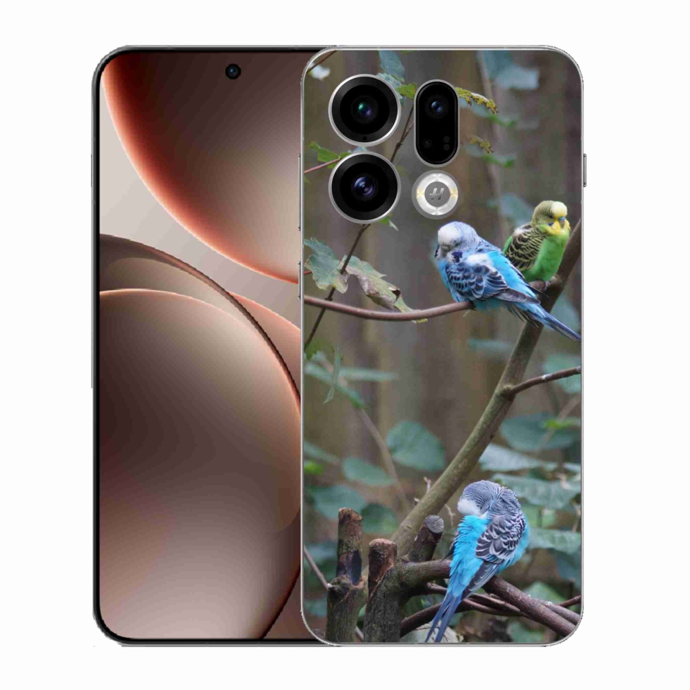 Gél borító mmCase az Oppo Find X9-hez - papagájok az ágon