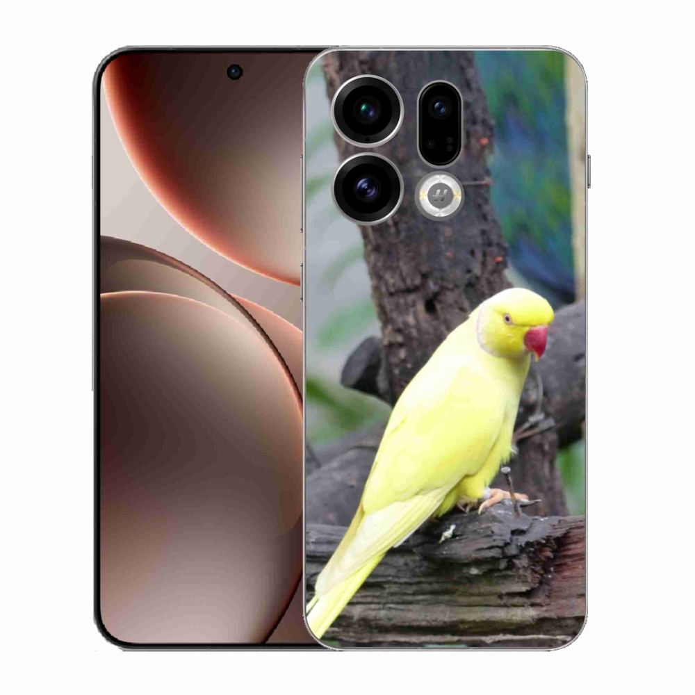 Gél borítás mmCase az Oppo Find X9 készülékhez - papagáj alexander sárga