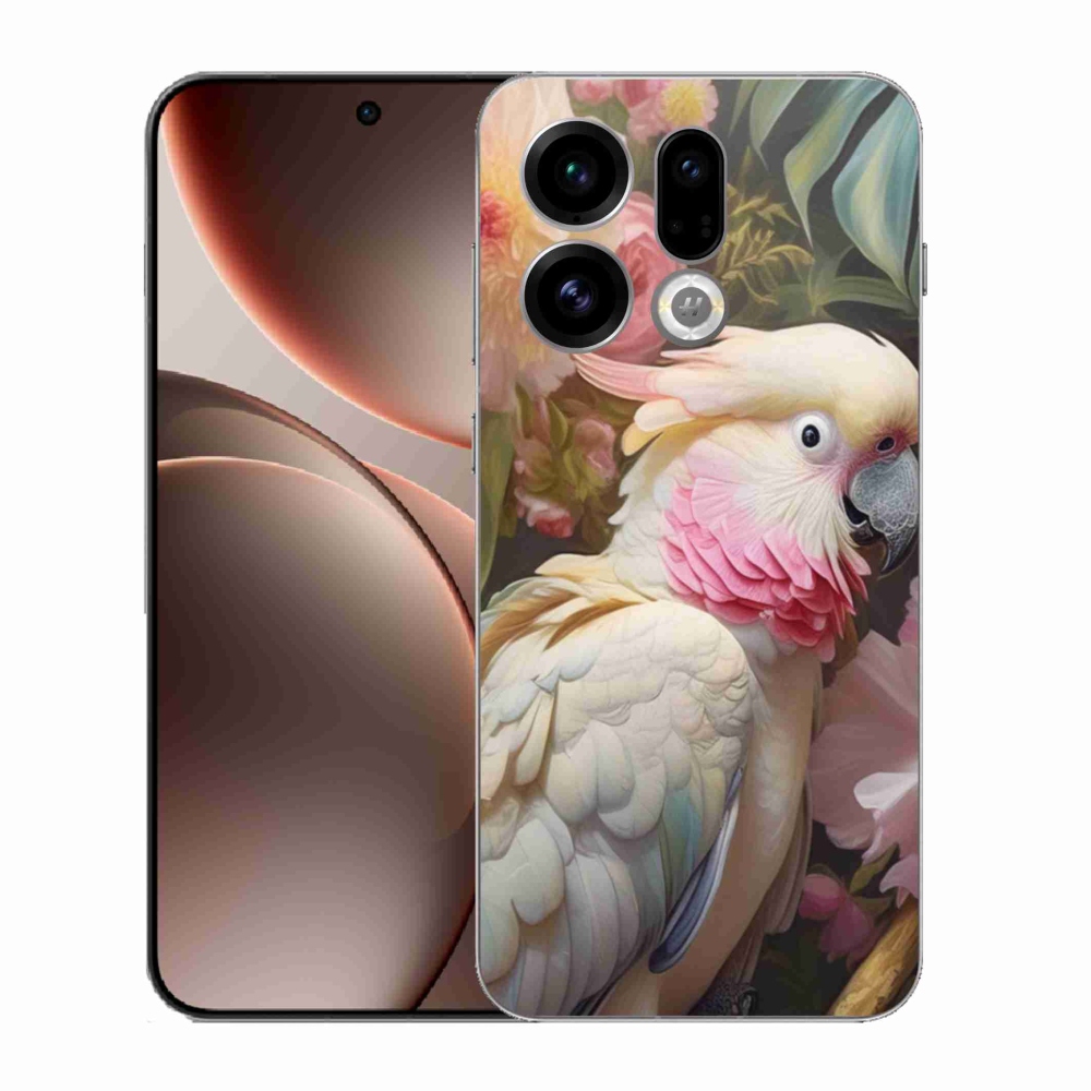 Gél borítás mmCase az Oppo Find X9-hez - papagáj kakadu rózsaszín 2