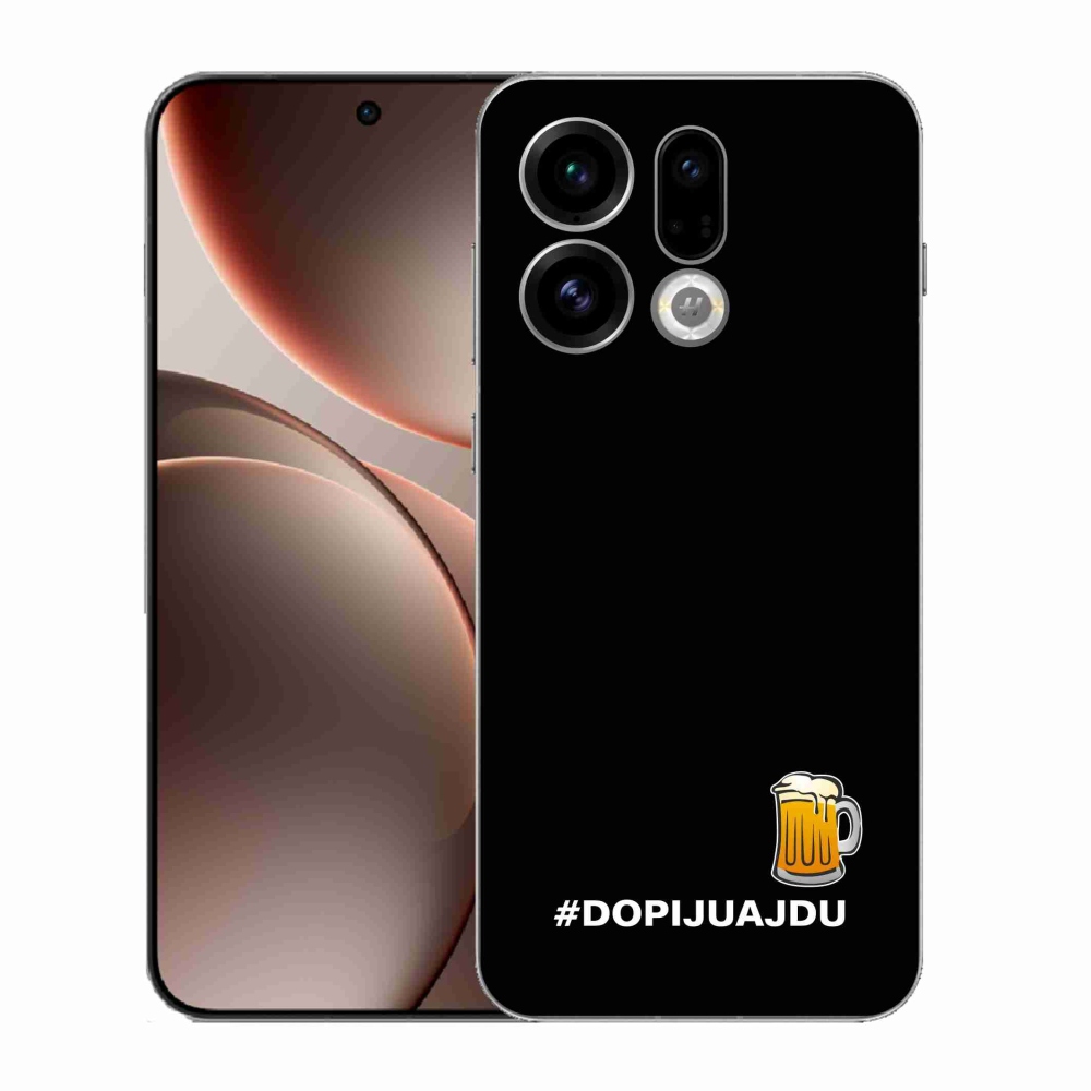 Gél borító mmCase az Oppo Find X9-hez - sör motívum 1 fekete háttérrel