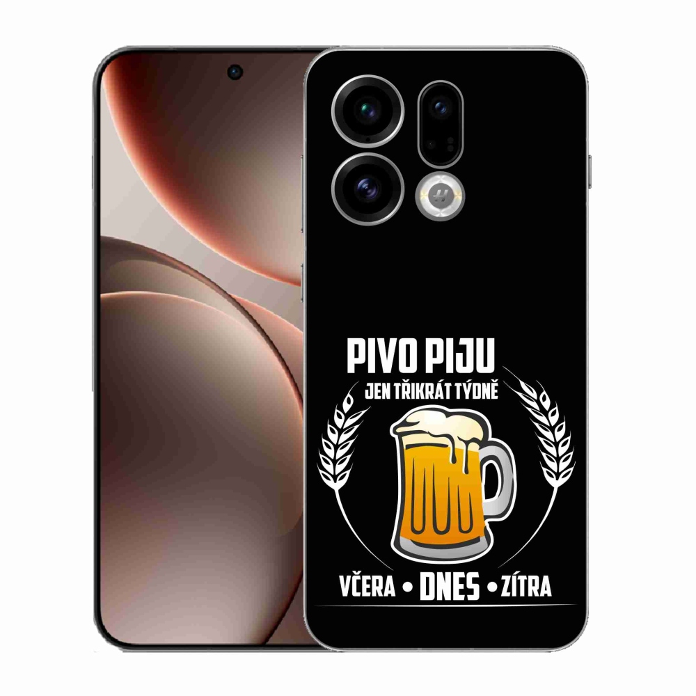 Gél borítás mmCase az Oppo Find X9-hez - sör motívum fekete háttérrel